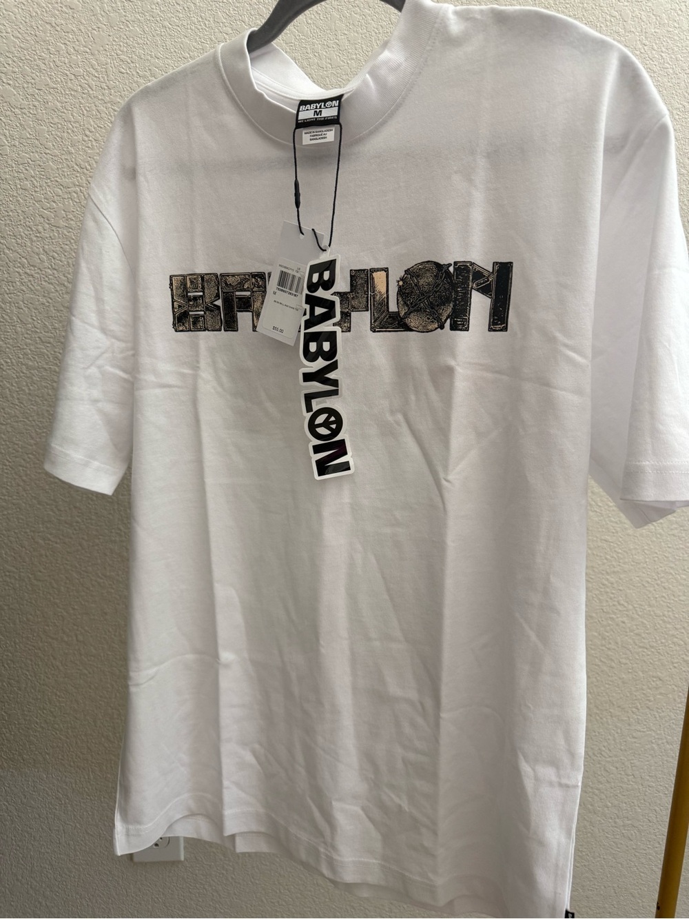 Babylon LA White Graphic Logo Tee for Men